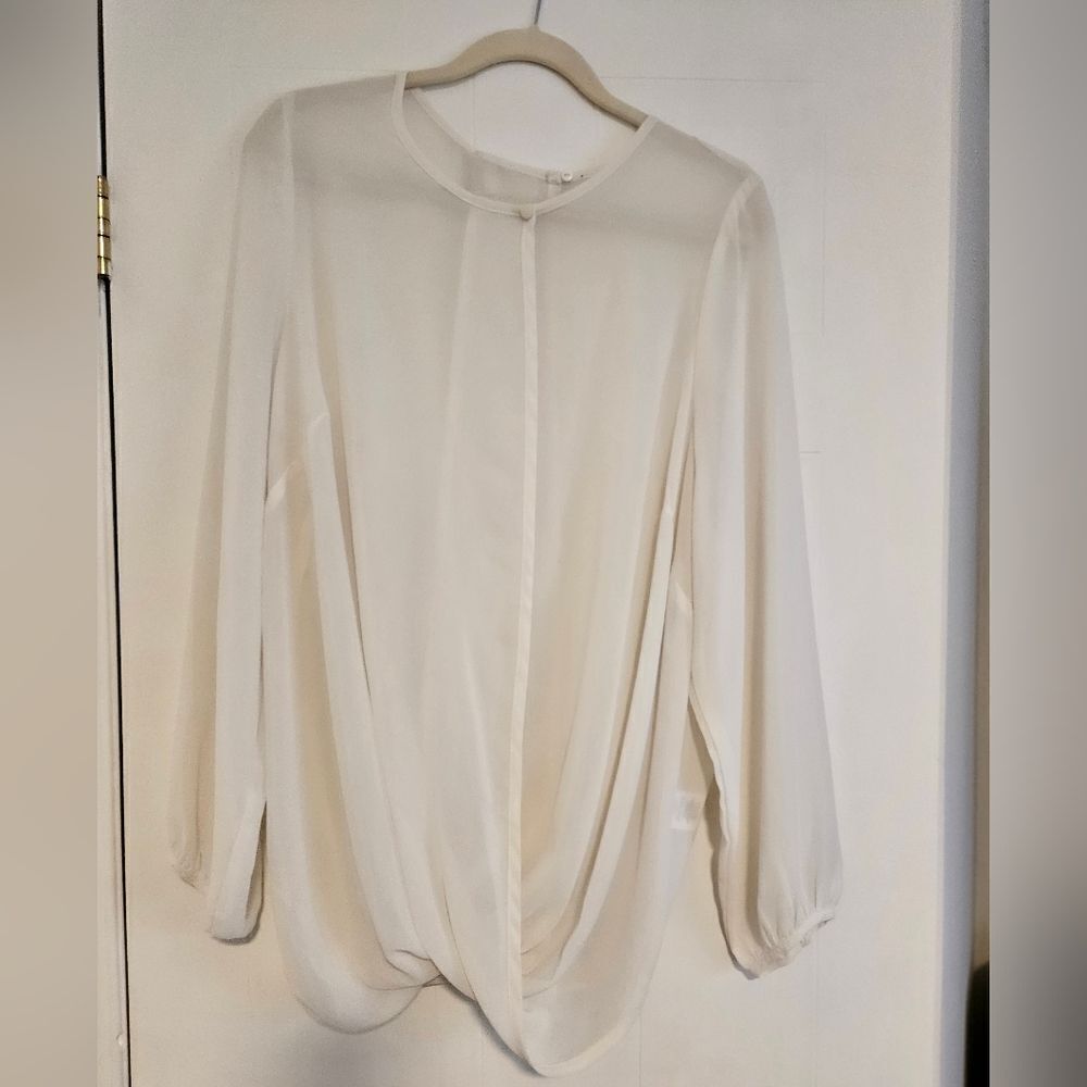 See-through cream blouze 2X